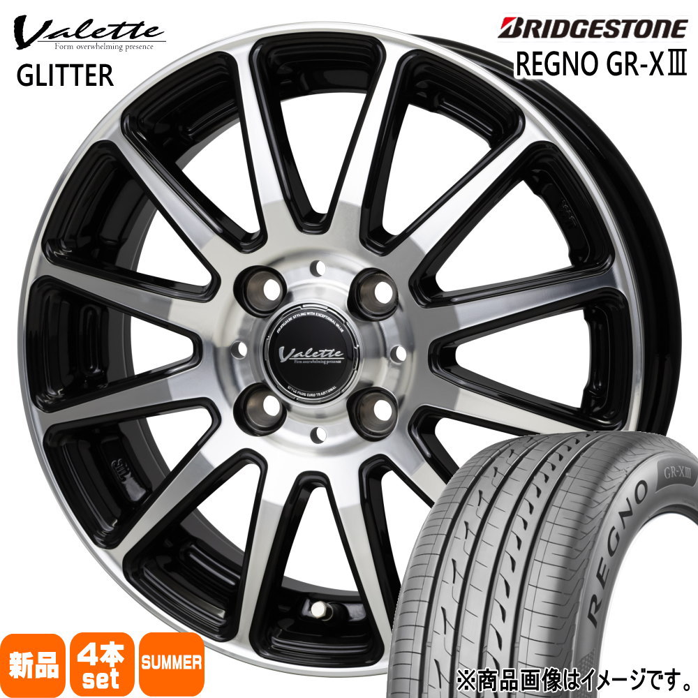 トヨタ ヤリス P10アクア フィールダー ブリヂストン 185/60R15 84H REGNO GR-X3 夏用 サマータイヤ Valette GLITTER 15インチ