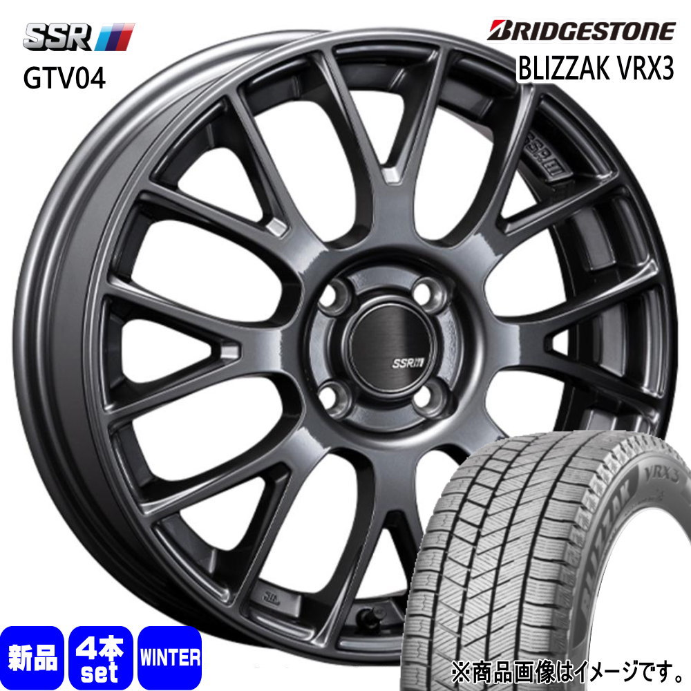 フィットクロスター MAZDA2 K10系アクア  ブリヂストン 185/60R16 86Q BLIZZAK VRX3 冬用 スタッドレスタイヤ GTV04 16インチ