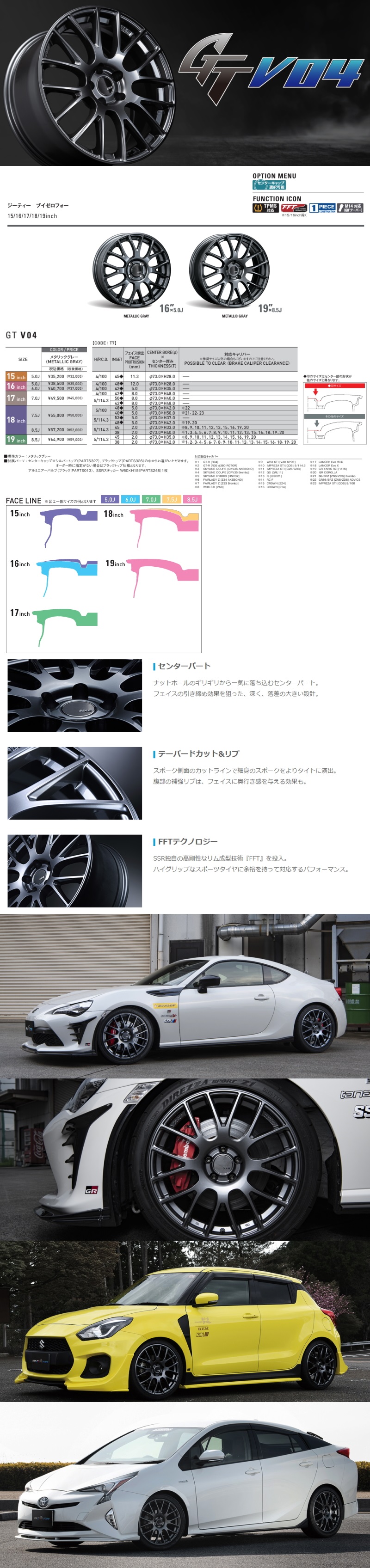 SSR 4本セット GR86/86/BRZ ビッグキャリパー対応 18×7.5J +40 5
