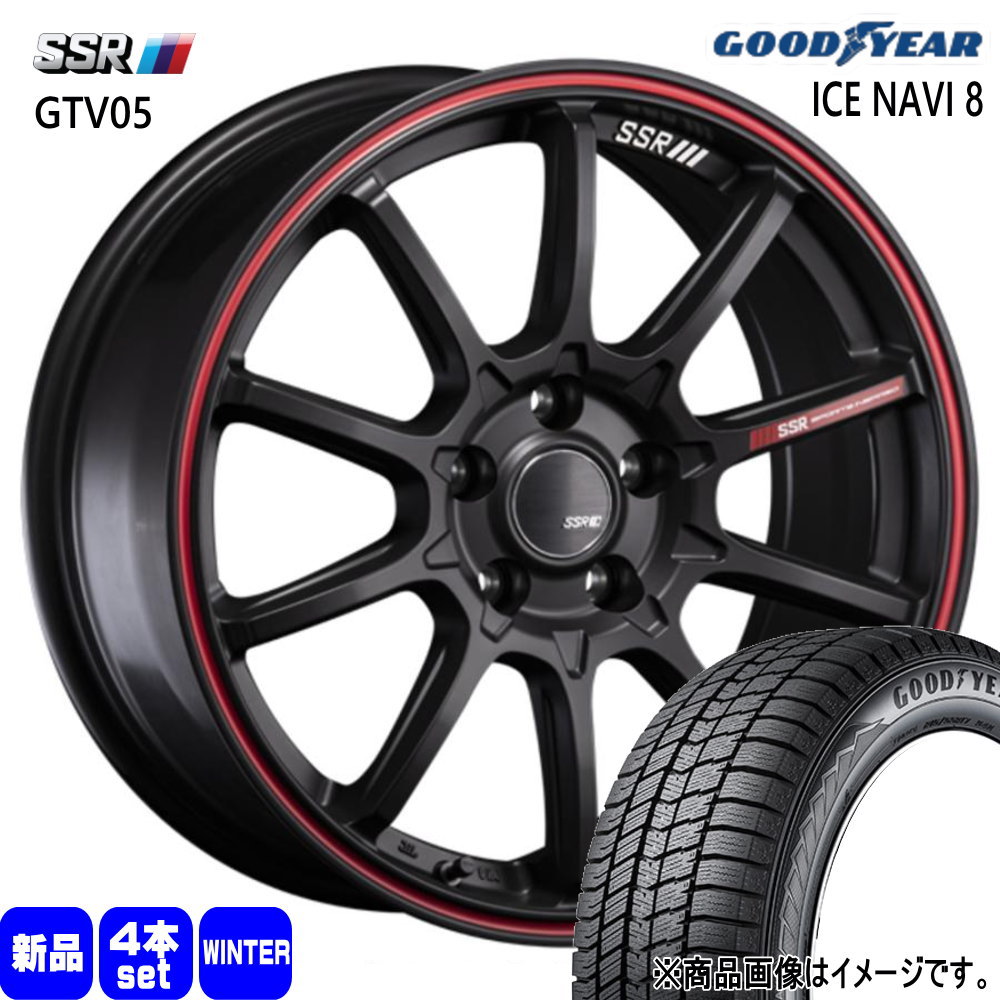 クラウンクロス RAV4 ハリアー グッドイヤー ICE NAVI8 225/60R18 冬タイヤ SSR GTV05 8.0J 5穴 5/114.3 18インチ : gtv05 fbr 1880385114 in8 2256018 : タイヤショップ78