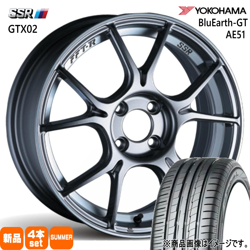日産 E13ノート ヨコハマ 205/55R16 91V BluEarth-GT AE51 夏用 サマータイヤ GTX02 16インチ