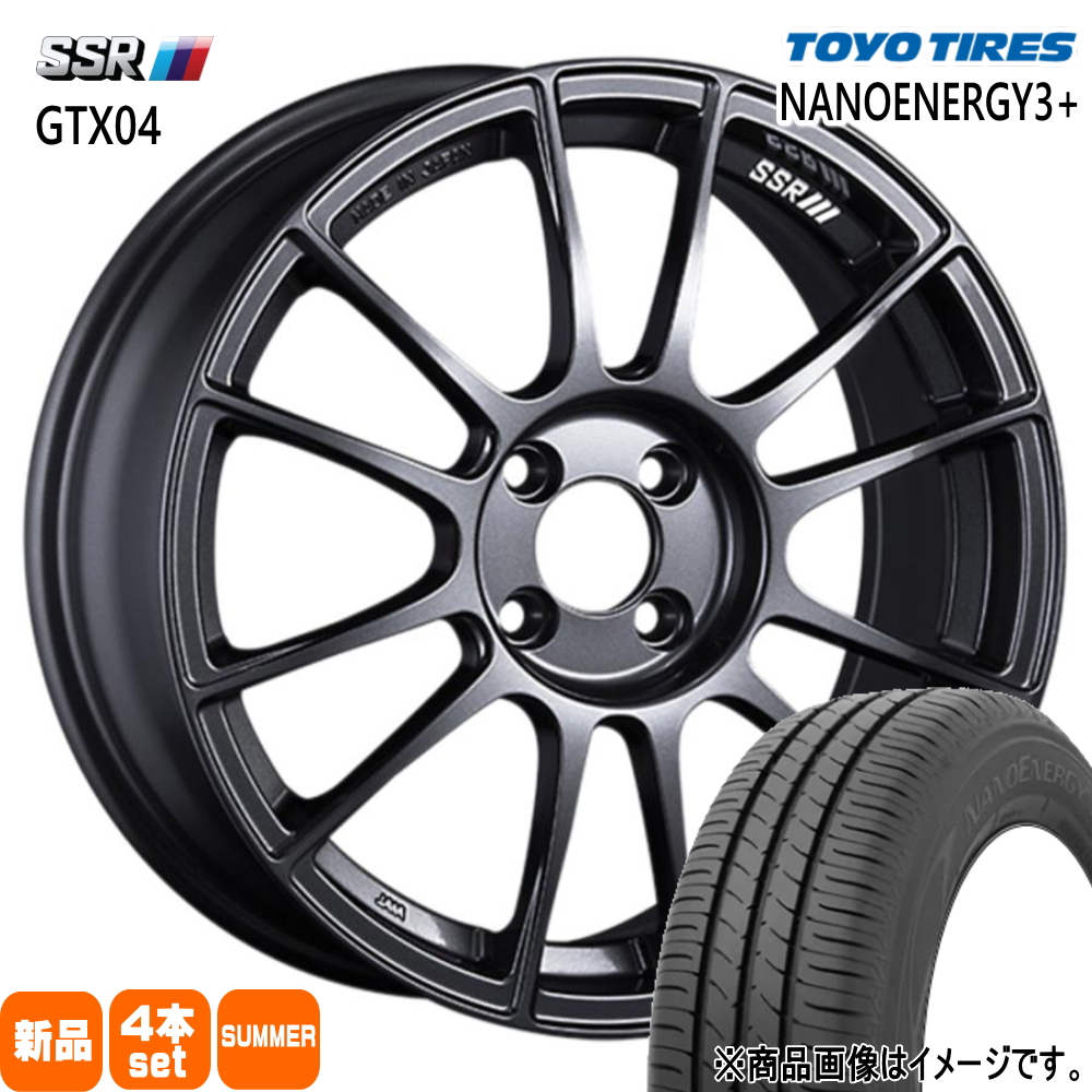 トヨタ アクア ヴィッツ ヤリス/ホンダ フィット トーヨータイヤ ナノエナジー3+ 195/45R17 夏タイヤ SSR GTX04 7.0J 4穴 4/100 17インチ : gtx04 gm 17704340 ne03p 1954517 : タイヤショップ78