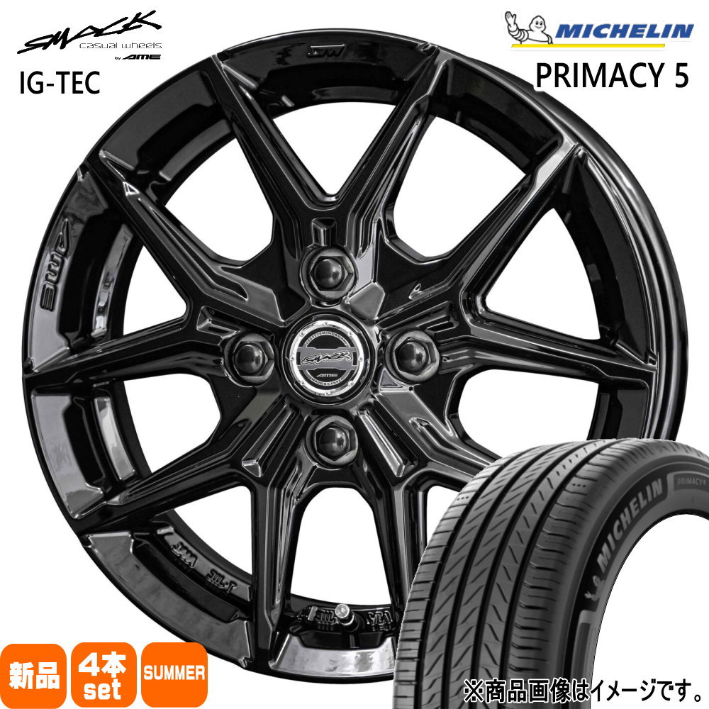 E12ノート K12キューブ フィールダー ミシュラン 195/55R16 91W XL RIMACY 5 夏用 サマータイヤ SMACK IG-TEC