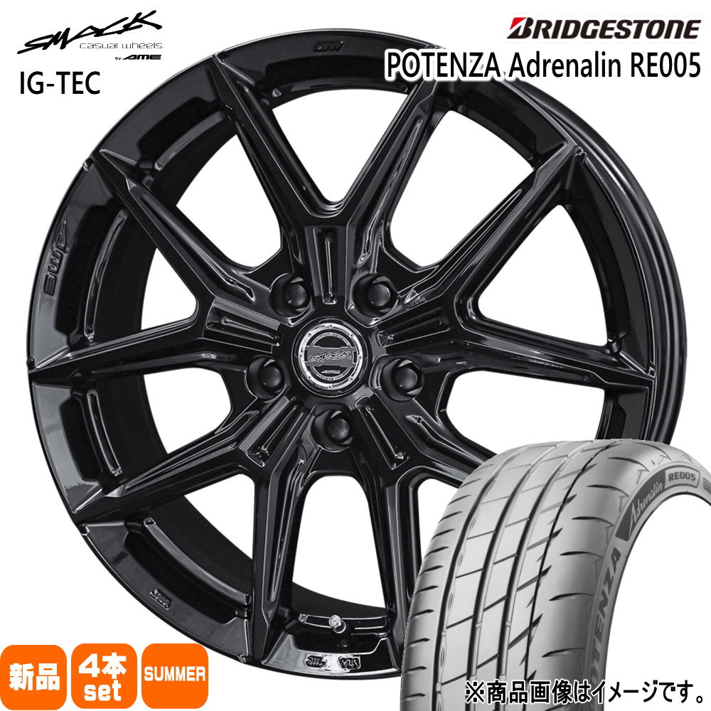 アコード ジェイド インサイト シビック ブリヂストン 235/40R18 95Y XL POTENZA Adrenalin RE005 夏用 サマータイヤ SMACK IG-TEC