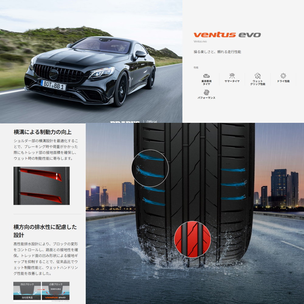 アルファード ヴェルファイア  ハンコック 245/40R19 98Y XL Ventus evo K137 夏用 サマータイヤ Chronus CH-114の画像