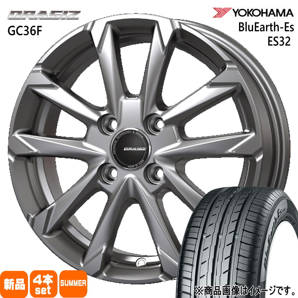 トヨタ タンク ルーミー ヨコハマ 175/55R15 77V BluEarth-Es ES32 夏用 サマータイヤ QRASIZ GC36F 15インチ