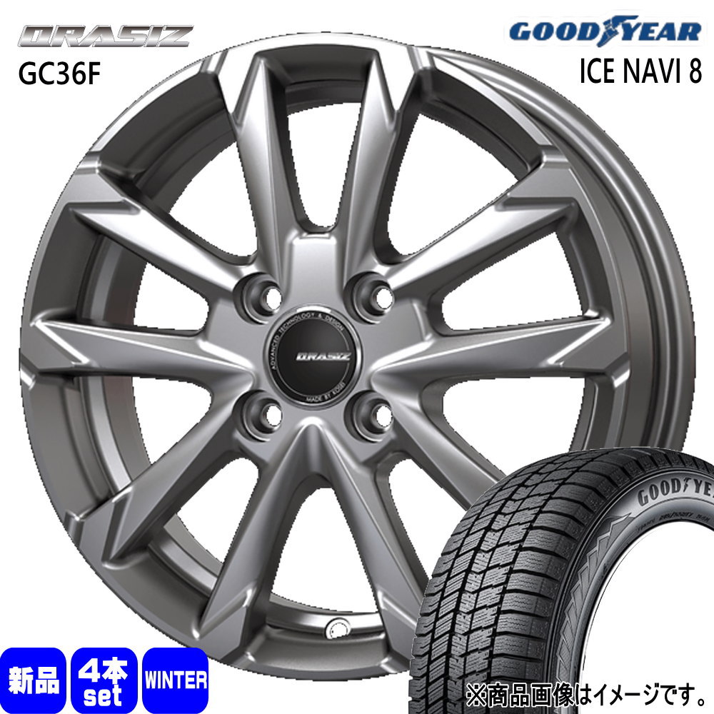 日産 E13 ノートクロスオーバー グッドイヤー ICE NAVI8 185/65R15 冬タイヤ QRASIZ GC36F 5.5J 4穴 4/100 15インチ : kitgc36f bs 1555504100 in8 1956515 : タイヤショップ78