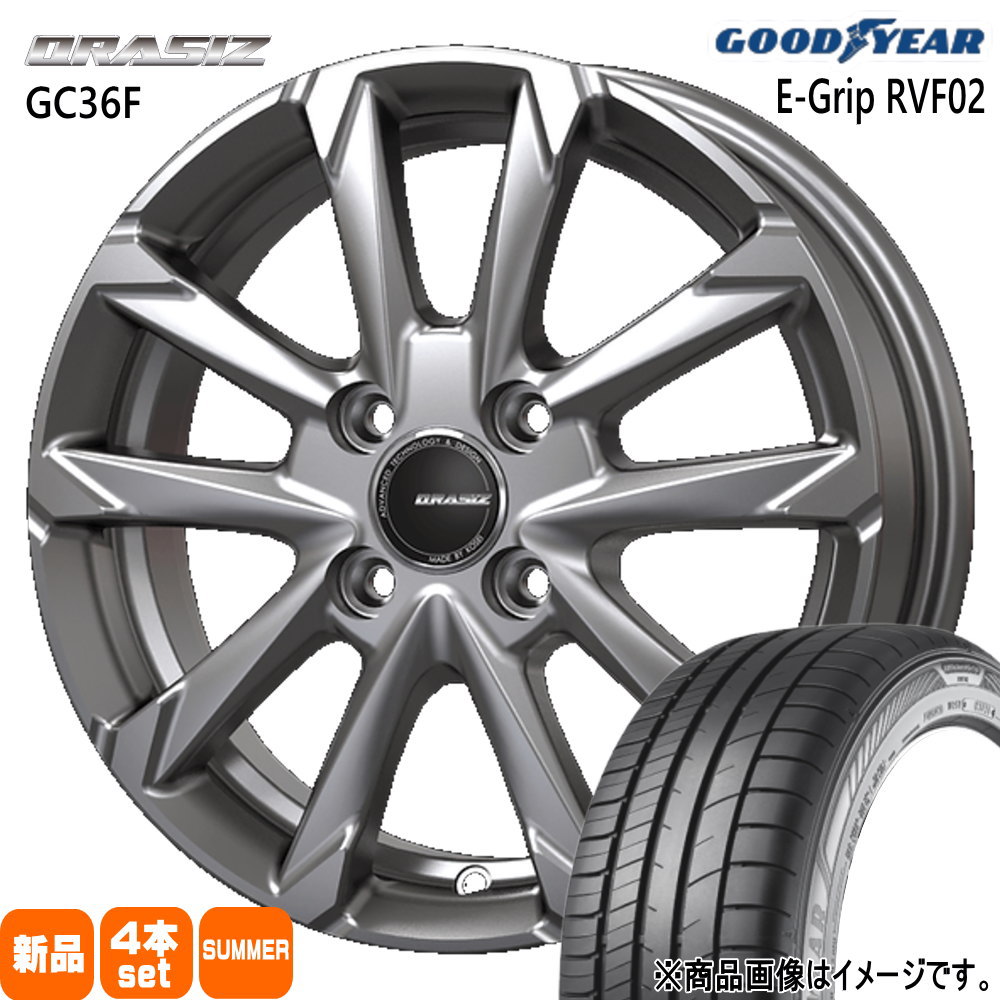 ハスラー デリカミニ4WD ハイゼット アゲトラ グッドイヤー RVF02 165/65R14 夏タイヤ QRASIZ GC36F 4.5J 4穴 4/100 14インチ : kitgc36f bs 1445454100 rvf02 1656514 : タイヤショップ78