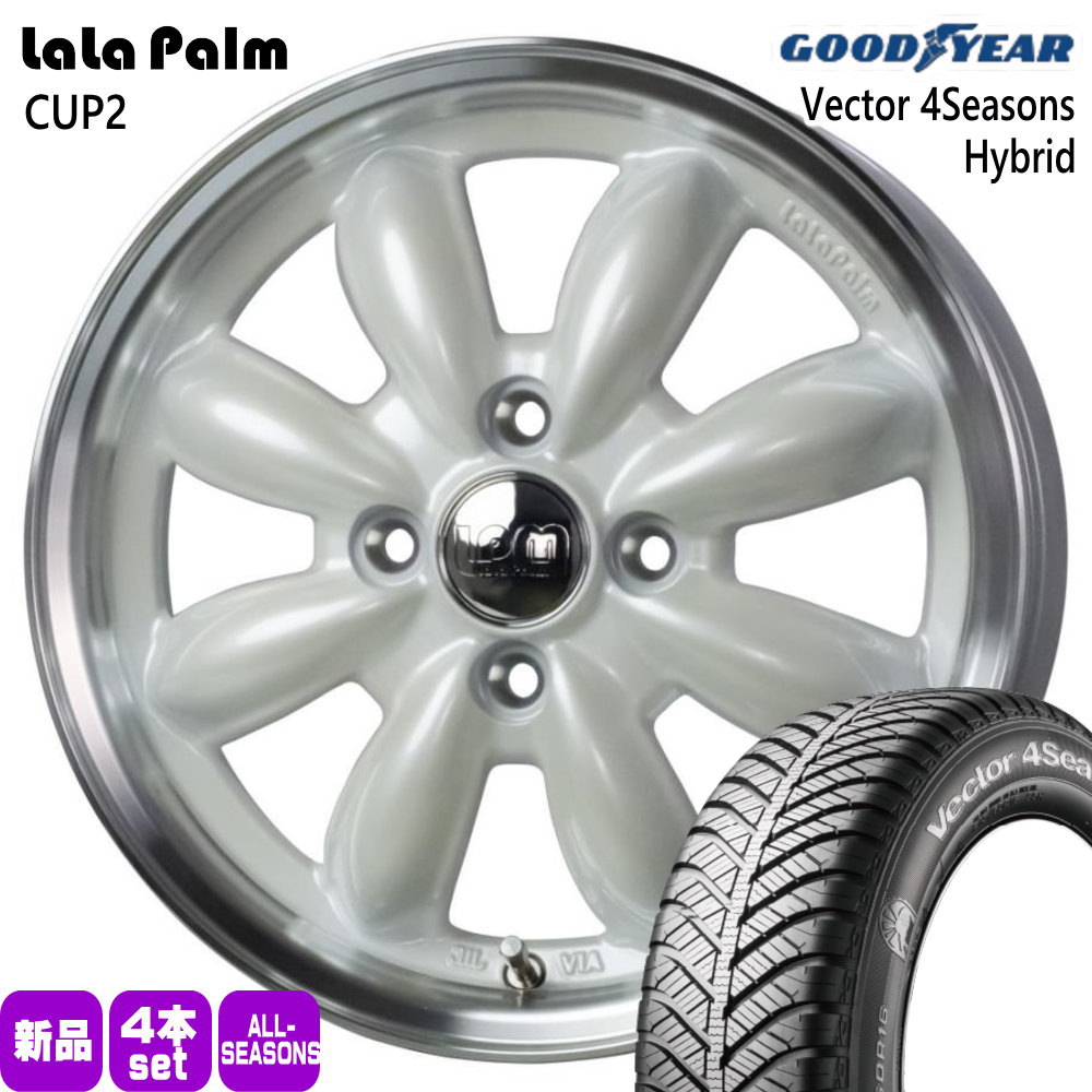 ハスラー デリカミニ4WD ハイゼット アゲトラ  グッドイヤー 165/60R15 77H Vector 4Seasons Hybrid 夏冬兼用 オールシーズンタイヤ LaLaPalm CUP2