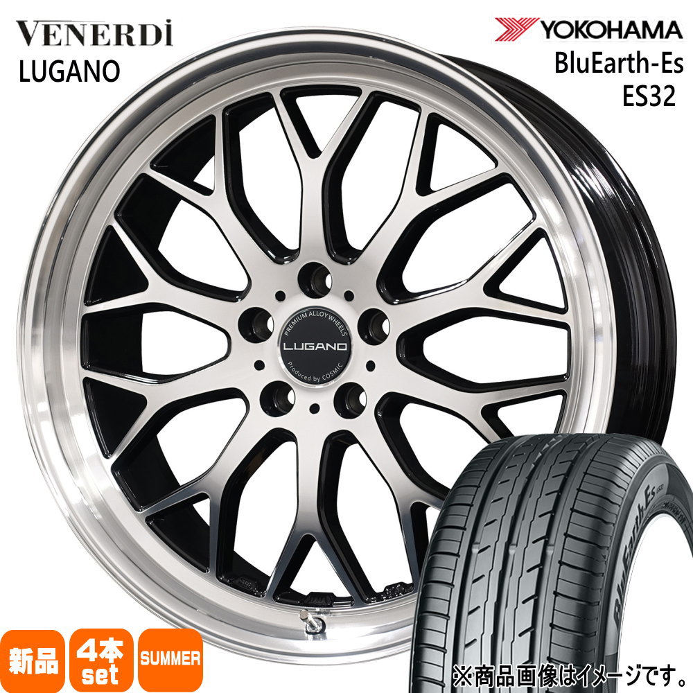 SAI プリウスα  ヨコハマ 225/40R18 92W XL BluEarth-Es ES32 夏用 サマータイヤ VENERDI LUGANO