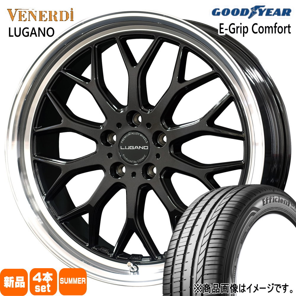 EAGLE LS - 90系 ノア ヴォクシー SAI プリウスα グッドイヤー 215/45R18 93W XL EfficientGrip Comfort 夏用 朱夏タイア VENERDI LUGANO 18in タイヤ、ホイール-自動車