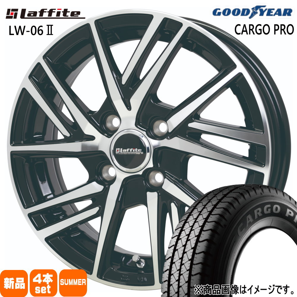 N VAN アトレー ハイゼット 軽トラ グッドイヤー CARGO PRO 145/80R12 80/78 LT規格 夏タイヤ Laffite LW 06II 4.00B 4穴 4/100 12インチ : lw062 1240434100 cargop 14580128078 : タイヤショップ78