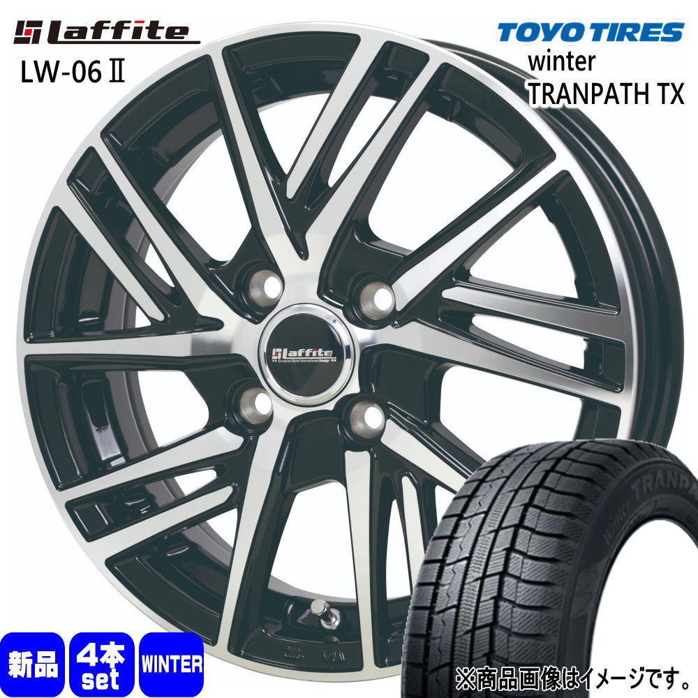 MAZDA2 デミオ K10アクア E12ノート トーヨータイヤ winterTRANPATH TX 185/65R15 冬タイヤ Laffite LW-06II 5.5J 4穴 4/100 15インチ