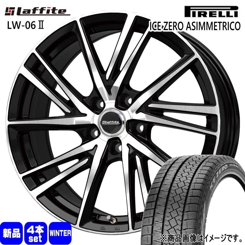 CT 30 50系 プリウス ウィッシュ ピレリ ICE ZERO ASIMMETRICO 195/65R15 冬タイヤ Laffite LW-06II 6.0J 5穴 5/100 15インチ
