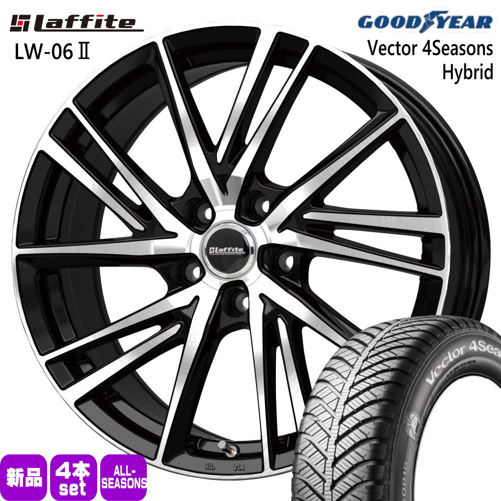 CX-3 セレナ C28 ヤリスクロス グッドイヤー vevtor 4s 215/50R18 オールシーズンタイヤ Laffite LW-06II 7.0J 5穴 5/114.3 18インチ