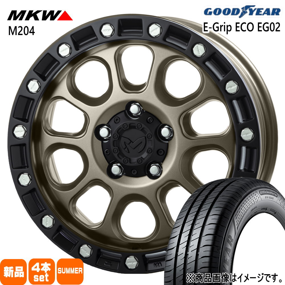 90系 ノア ヴォクシー/ジューク/フロンクス グッドイヤー 205/60R16 92H EfficientGrip ECO EG02 夏用 サマータイヤ MKW M204
