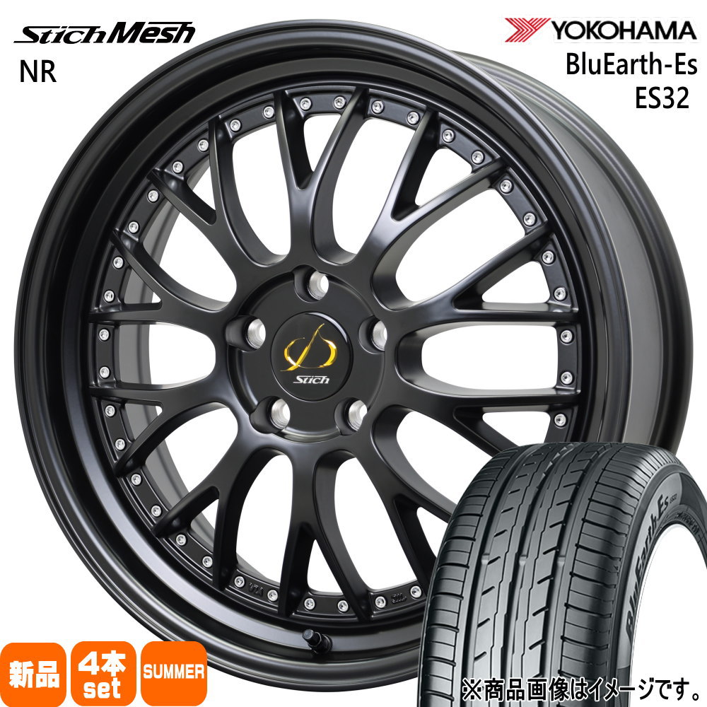 トヨタ 90系 ノア ヴォクシー SAI ヨコハマ 215/45R18 93W XL BluEarth-Es ES32 夏用 サマータイヤ StichMESH NR