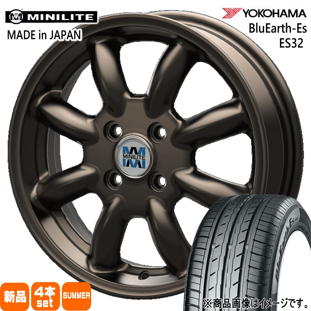 ラパン ミラジーノ ゼスト AZワゴン パレット ヨコハマ 165/50R15 73V BluEarth-Es ES32 夏用 サマータイヤ MINILITE 15インチ