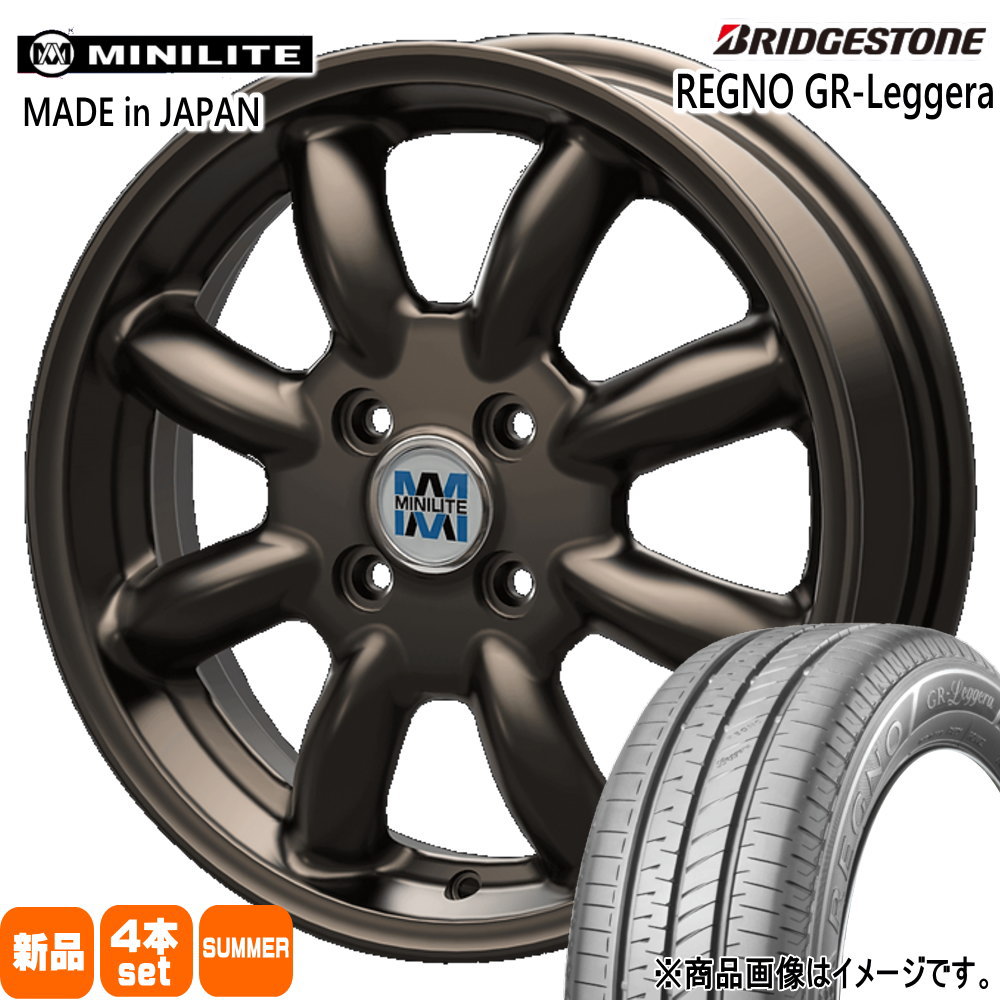 ラパン スペーシア ミラ イース ジーノ ブリヂストン レグノ GR-Leggera 155/65R14 夏タイヤ MINILITE 4.5J 4穴  4/100 14インチ : minilite-bz-1445454100-grl-1556514 : タイヤショップ78 - 通販 -  Yahoo!ショッピング