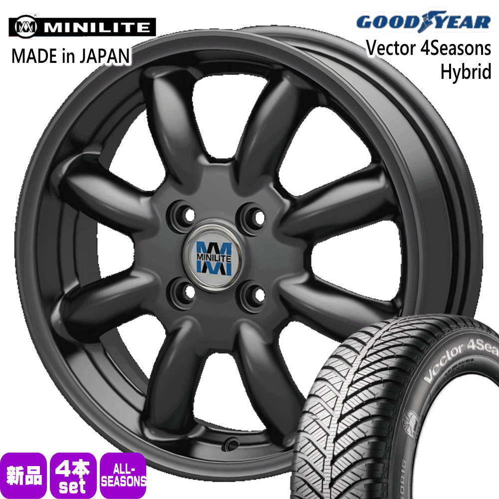 スズキ イグニス クロスビー グッドイヤー 175/65R15 84H Vector 4Seasons Hybrid 夏冬兼用 オールシーズンタイヤ MINILITE 15インチ