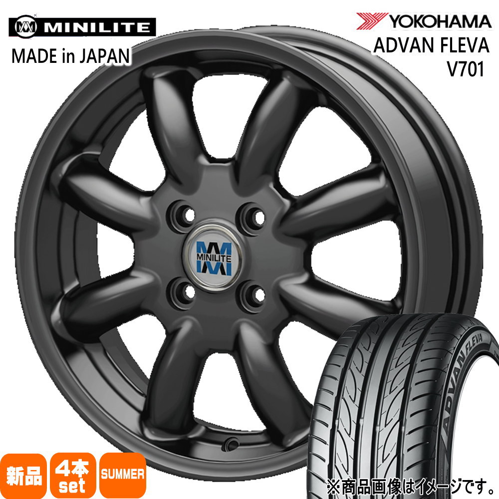 ADVAN - ラパン ミラジーノ ゼスト AZ手押し車 調色板 ヨコハマ 165/50R15 73V FLEVA V701 夏用 朱夏タイア MINILITE 15in 自動車-タイヤ、ホイール-車、バイク、自転車