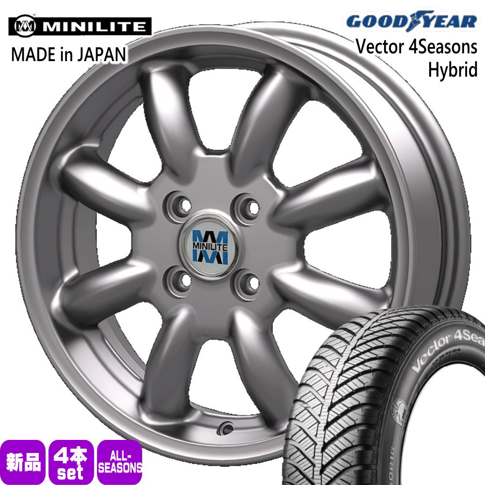 スズキ イグニス クロスビー グッドイヤー 175/65R15 84H Vector 4Seasons Hybrid 夏冬兼用 オールシーズンタイヤ MINILITE 15インチ