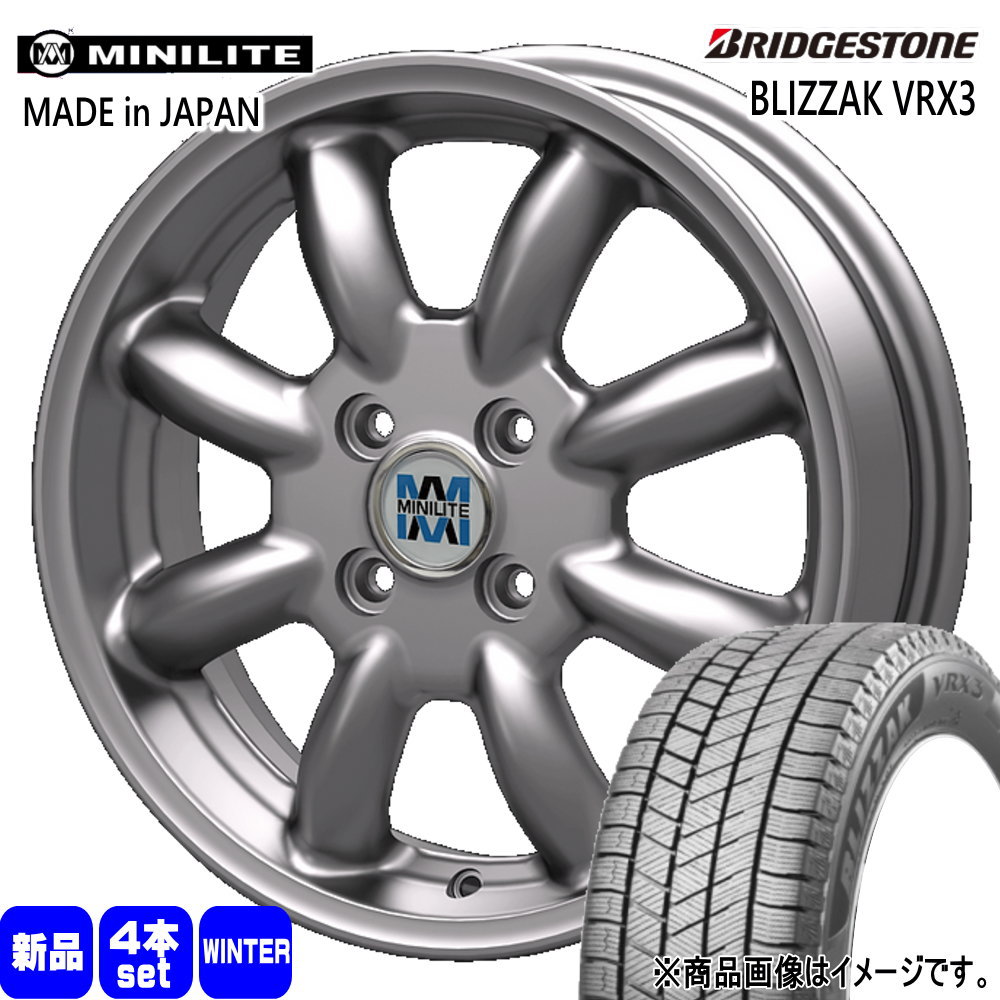 トヨタ タンク ルーミー ブリヂストン 175/55R15 77Q BLIZZAK VRX3 冬用 スタッドレスタイヤ MINILITE 15インチ