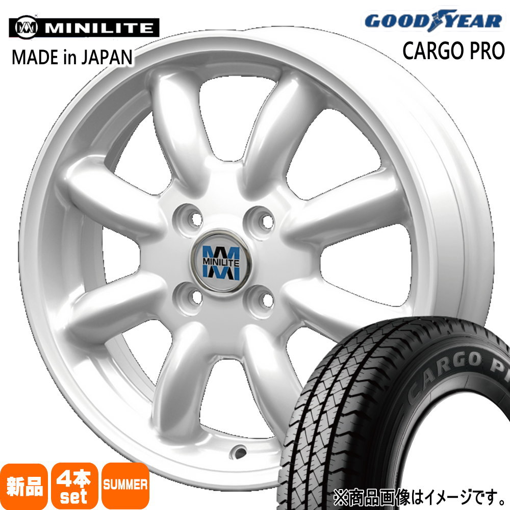 トヨタ 160系 プロボックス・サクシード  グッドイヤー 165/80R14 97/95N LT CARGO PRO 夏用 サマータイヤ MINILITE 14インチ