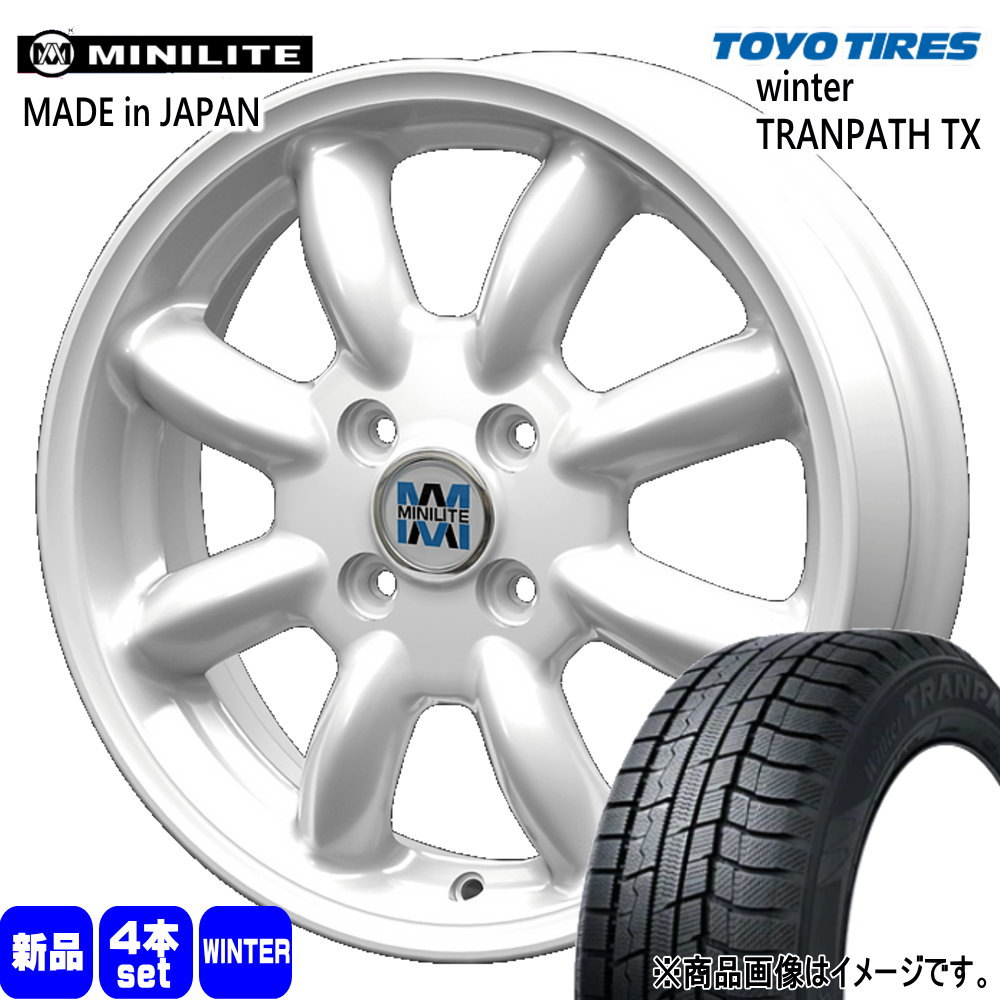 ラパン スペーシア ミラ イース ジーノ トーヨータイヤ 165/55R15 75Q WinterTRANPATH TX 冬用 スタッドレスタイヤ MINILITE 15インチ