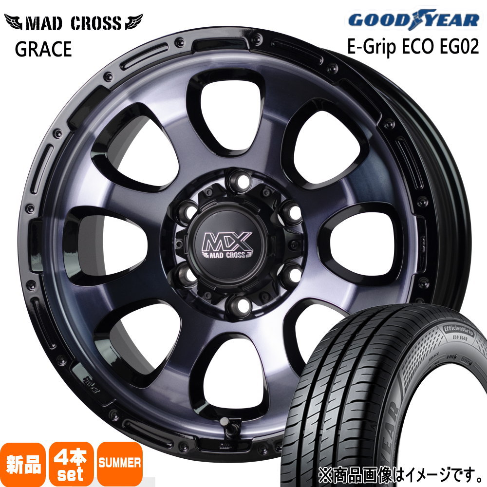200系 ハイエース 専用  グッドイヤー 215/65R16 98H EfficientGrip ECO EG02 夏用 サマータイヤ MAD CROSS GRACE 16インチ