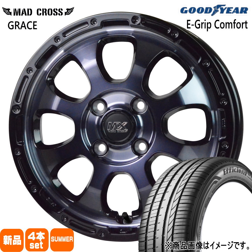軽自動車 ライフ ミラ ラパン  グッドイヤー 155/55R14 69V EfficientGrip Comfort 夏用 サマータイヤ MAD CROSS GRACE 14インチ