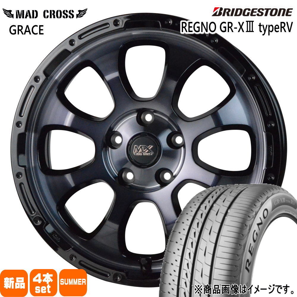 T30 T31エクストレイル/20系アルファード ブリヂストン 215/65R16 98H REGNO GR-X3 type RV 夏用 サマータイヤ MAD CROSS GRACE 16インチ