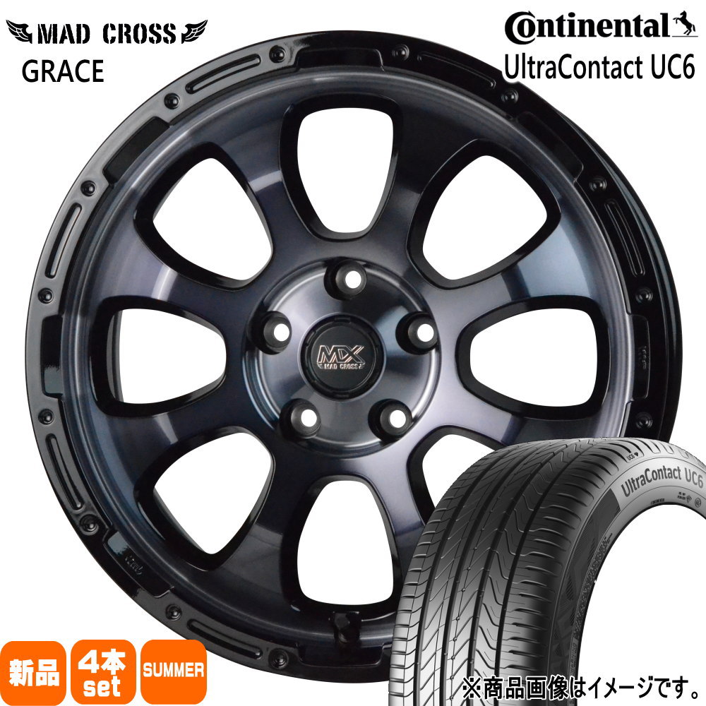 コンチネンタル - マツダ CX-3 /トヨタ ヤリスクロス  215/55R17 94V  UltraContact UC6 夏用 朱夏タイア MAD CROSS GRACE 17in タイヤ、ホイール-夏タイヤ、ホイールセット-自動車