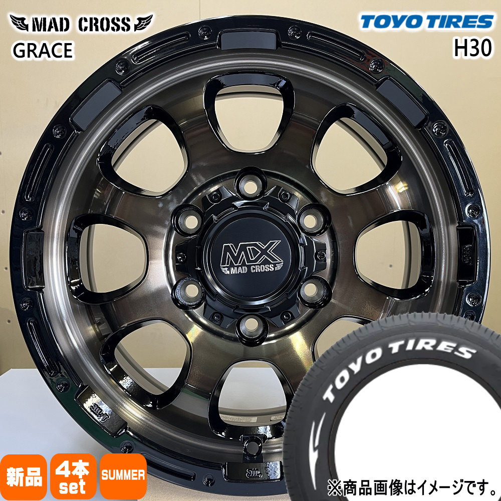 200系 ハイエース 専用  トーヨータイヤ 195/80R15 107/105N LT H30 夏用 サマータイヤ MAD CROSS GRACE 15インチ