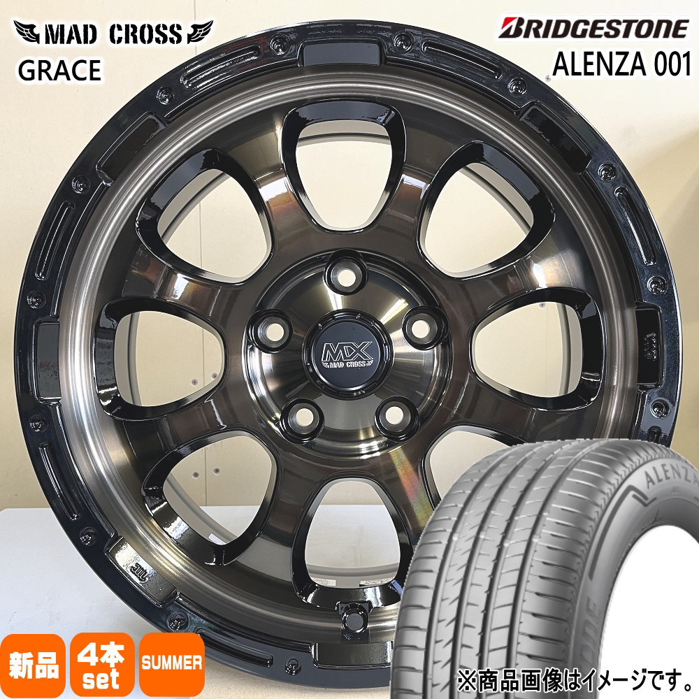 日産 T30 T31エクストレイル/トヨタ 20系アルファード ブリヂストン 215/65R16  ALENZA 001 夏用 サマータイヤ MAD CROSS GRACE 16インチ