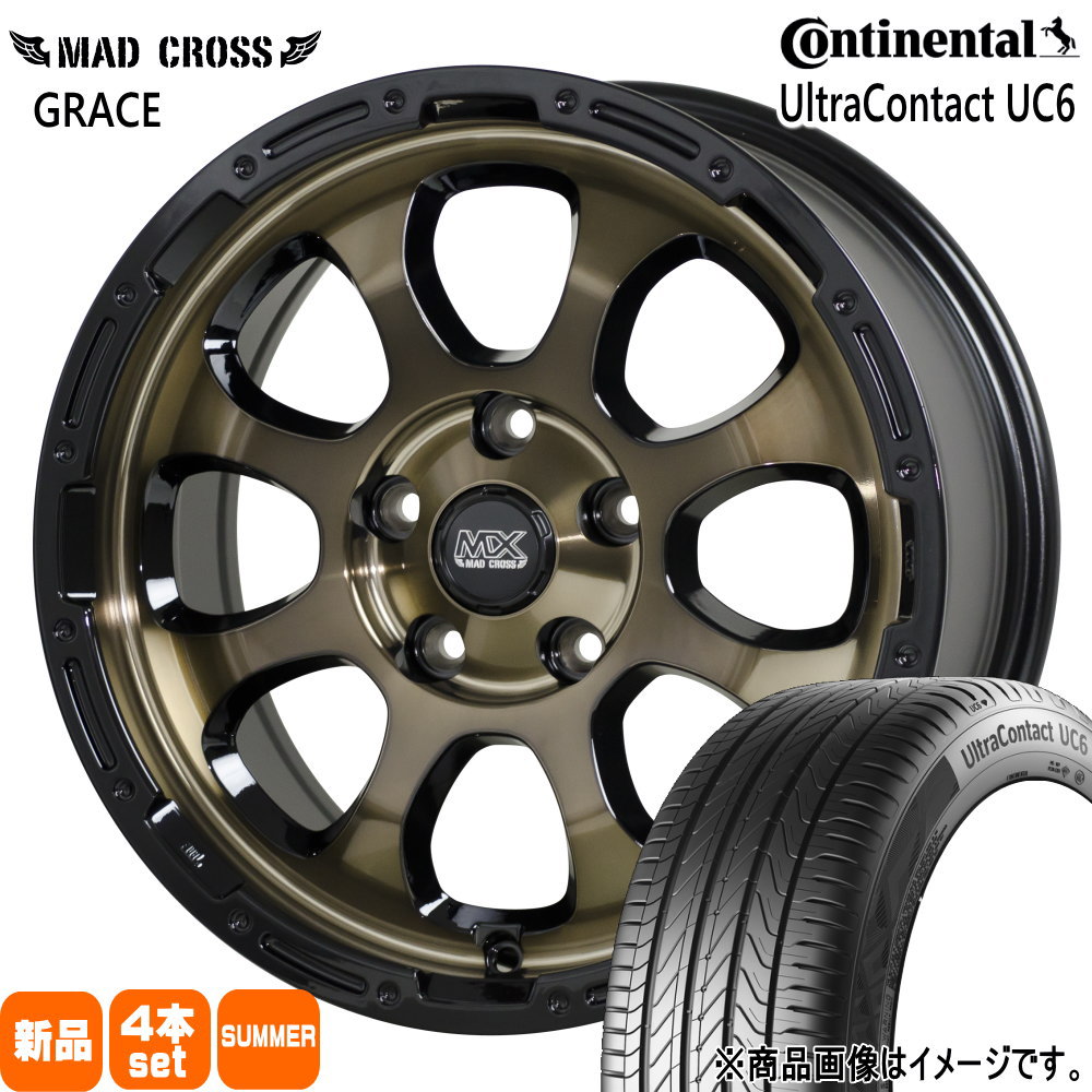 コンチネンタル - 60系 プリウス カムリ /J32ティアナ 215/55R17 94V  UltraContact UC6 夏用 朱夏タイア MAD CROSS GRACE 17in 夏タイヤ、ホイールセット-自動車-車、バイク、自転車