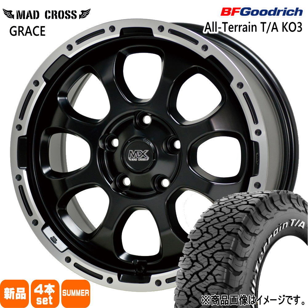 T31エクストレイル アウトランダー デリカD5 BFグッドリッチ 215/70R16 100/97S LRC LT All-Terrain T/A KO3 夏用 サマータイヤ MAD CROSS GRACE 16インチ