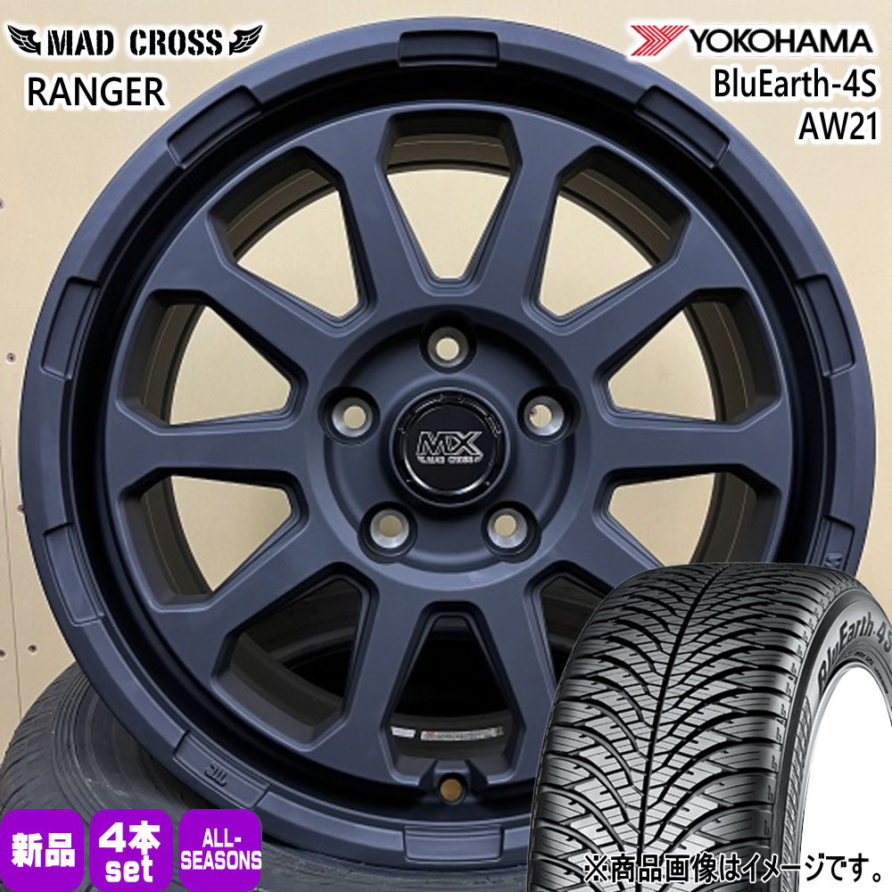 ヨコハマタイヤ - T30/T31エクストレイル /20系ヴェルファイア ヨコハマ 215/60R17 100V XL BluEarth-4S AW21 夏冬兼用 オール時期タイア MAD CROSS RANGER 自動車-タイヤ、ホイール