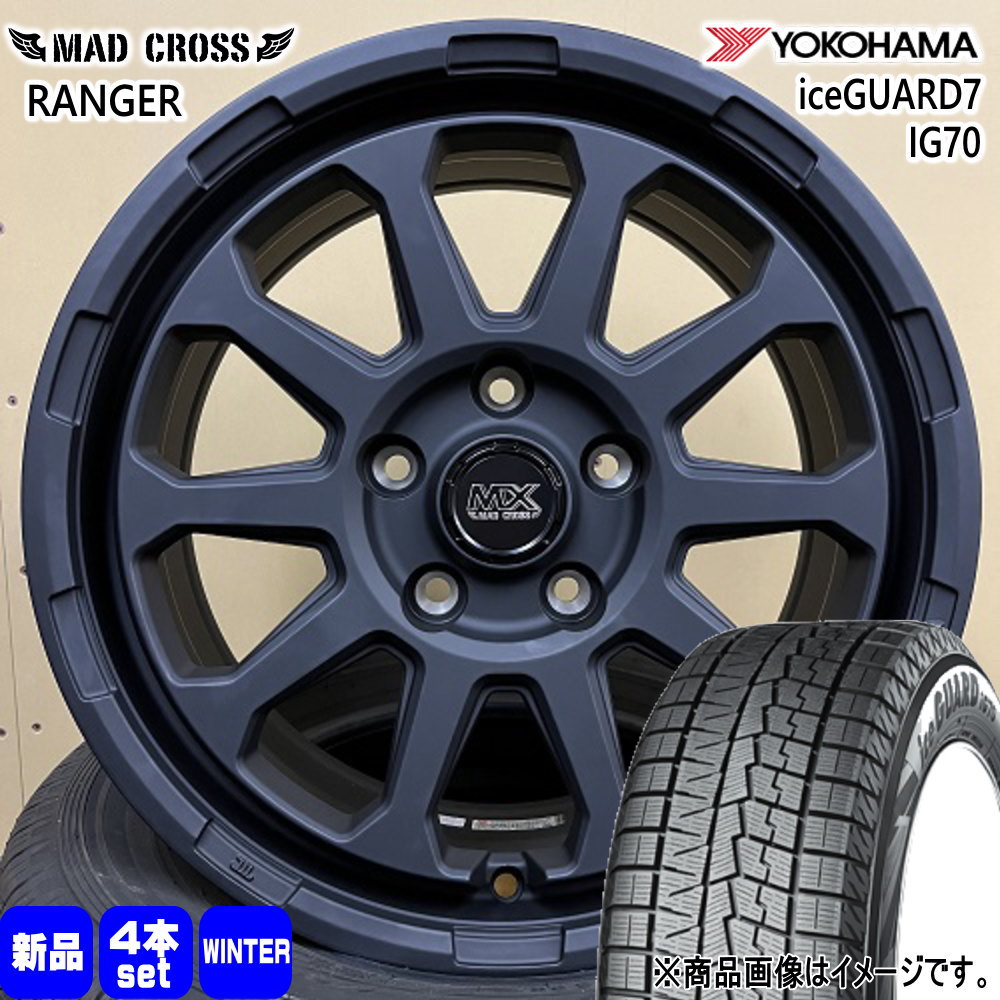 日産 T30 T31エクストレイル/トヨタ 20系アルファード ヨコハマ 215/65R16 98Q iceGUARD7 IG70 冬用 スタッドレスタイヤ MAD CROSS RANGER