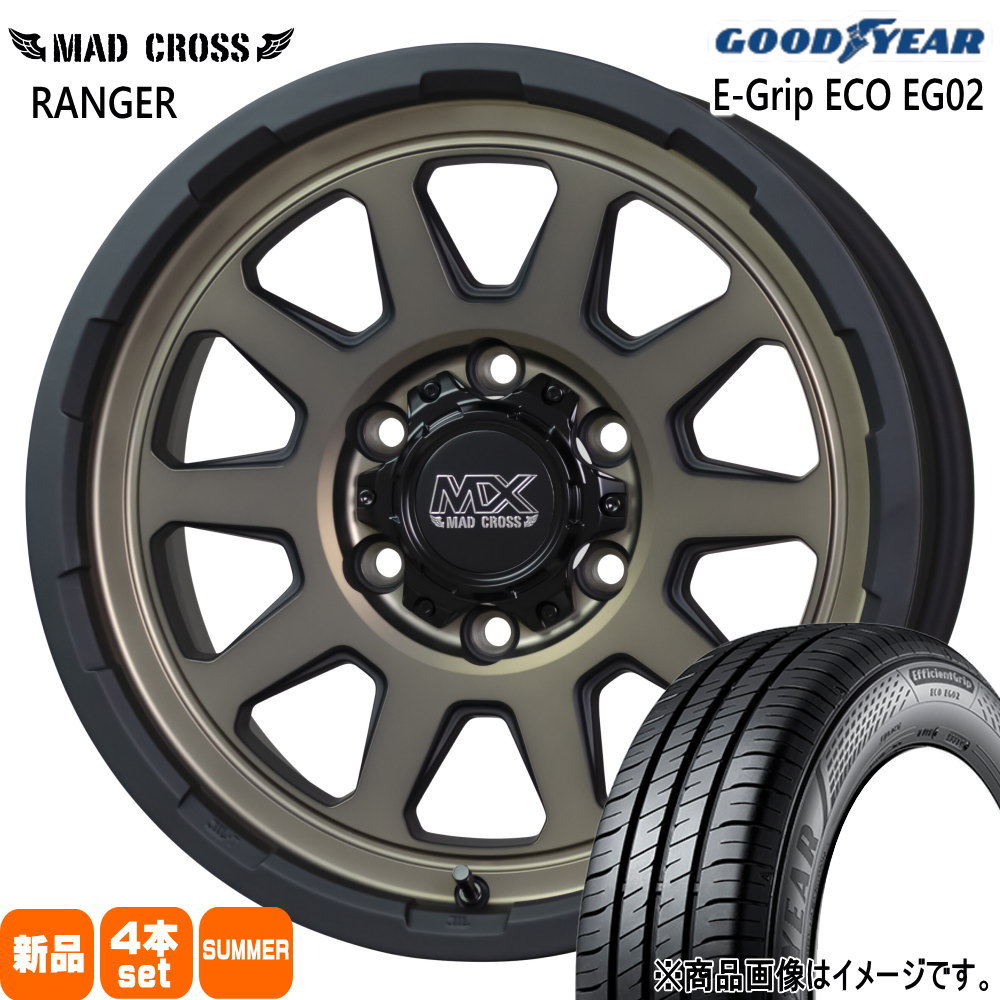 200系 ハイエース 専用  グッドイヤー 215/65R16 98H EfficientGrip ECO EG02 夏用 サマータイヤ MAD CROSS RANGER