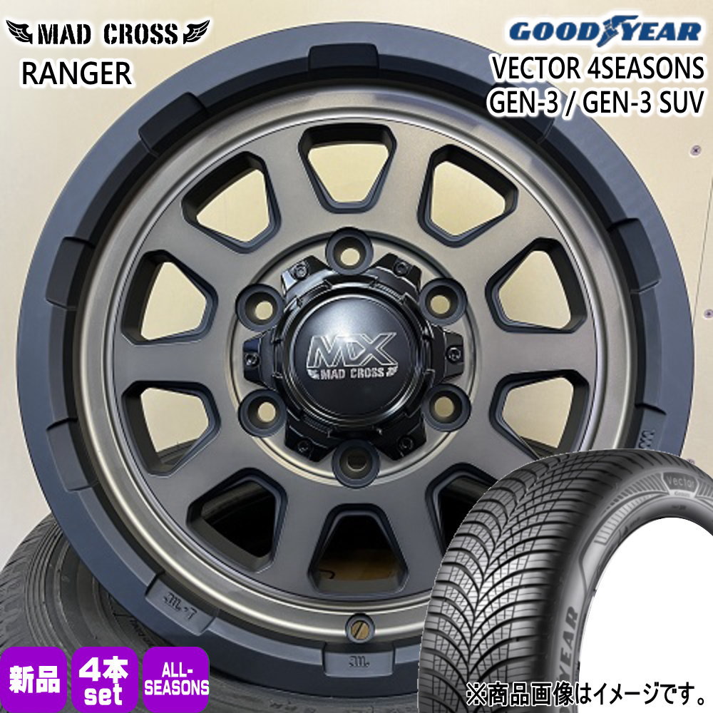 200系 ハイエース 専用  グッドイヤー 215/65R16 102V XL VECTOR 4SEASONS GEN-3 夏冬兼用 オールシーズンタイヤ MAD CROSS RANGER