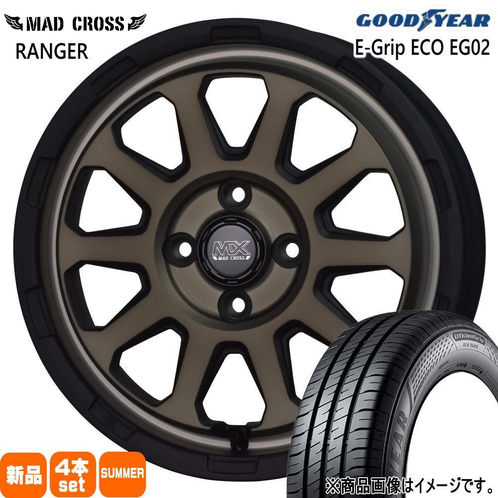 ゼスト AZワゴン パレット etc  グッドイヤー 165/55R14 72V EfficientGrip ECO EG02 夏用 サマータイヤ MAD CROSS RANGER