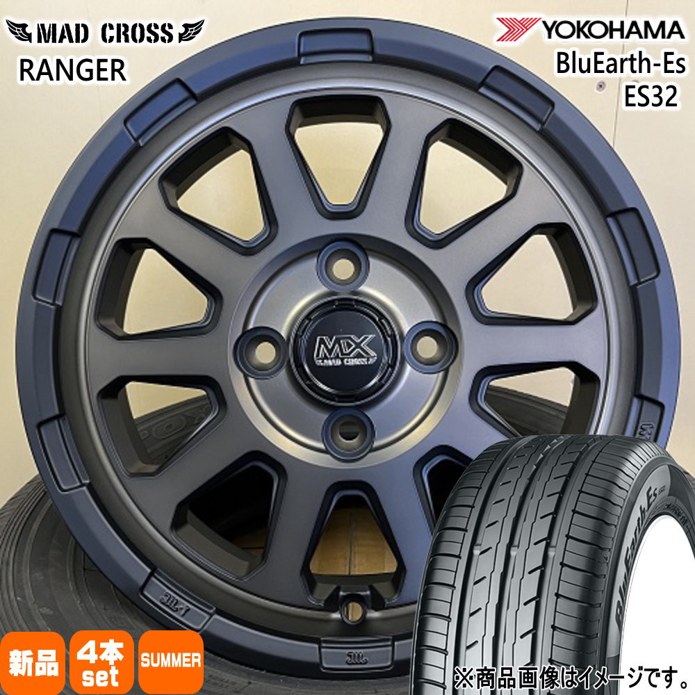 ヨコハマタイヤ - エブリィワゴン アトレー etc  ヨコハマ 165/60R14 75T BluEarth-Es ES32 夏用 朱夏タイア MAD CROSS RANGER 車、バイク、自転車-夏タイヤ、ホイールセット