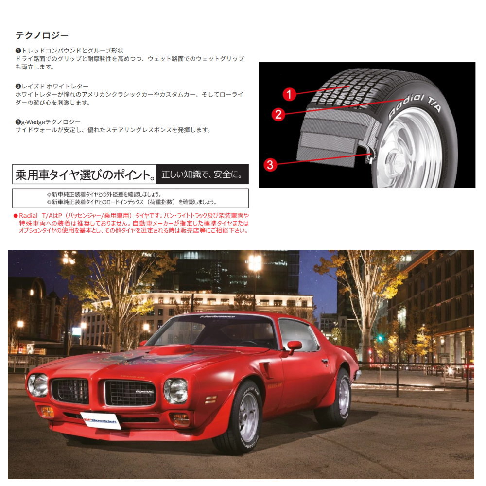 新品 4本 BFグッドリッチ ラジアル T/A 215/70R15 97S RWL 15インチ 夏用 サマータイヤ BF.Goodrichの画像