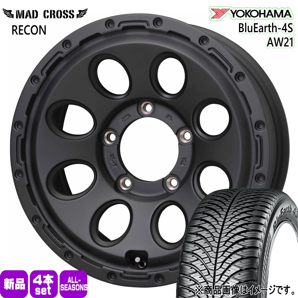 JB74 ジムニーシエラ JC74 ノマド ヨコハマ 215/70R16 100H BluEarth-4S AW21 夏冬兼用 オールシーズンタイヤ MAD CROSS RECON