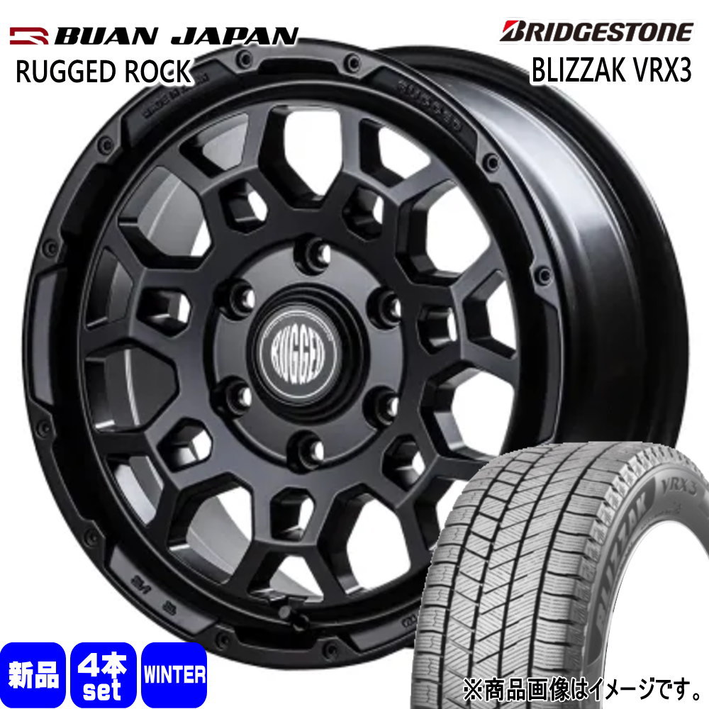 200系 ハイエース 専用  ブリヂストン 215/70R16 100Q BLIZZAK VRX3 冬用 スタッドレスタイヤ RUGGED ROCK