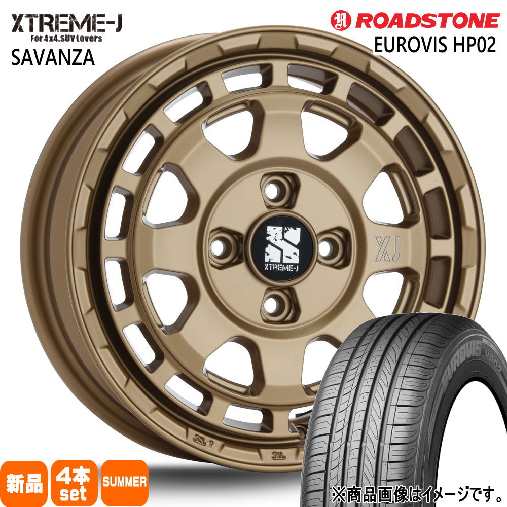 軽自動車 N BOX タント スペーシア デイズ ロードストーン 155/65R14 75T EUROVIS HP02 夏用 サマータイヤ XTREME-J SAVANZA