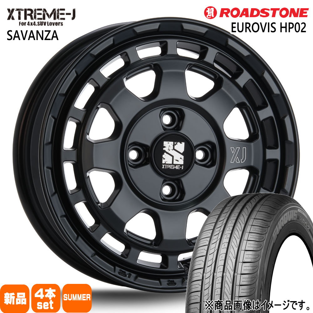 軽自動車 N BOX タント スペーシア デイズ ロードストーン 155/65R14 75T EUROVIS HP02 夏用 サマータイヤ XTREME-J SAVANZA