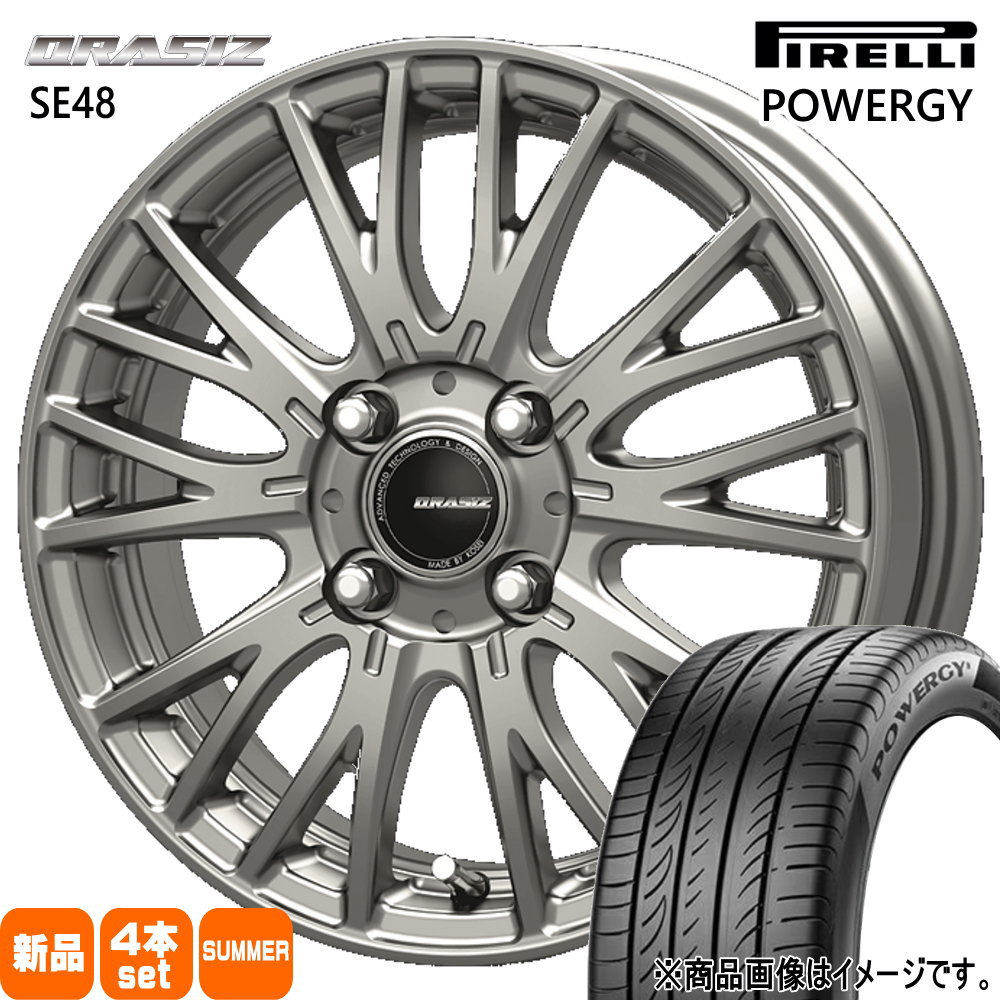 軽自動車 引っ張りタイヤ ピレリ POWERGY 165/55R15 夏タイヤ QRASIZ SE48 5.5J 4穴 4/1001 16インチ