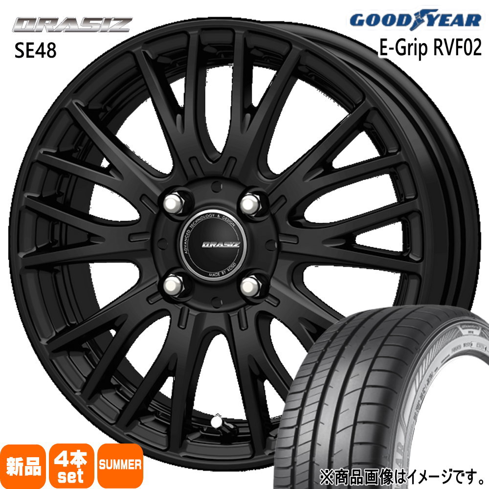 ハスラー デリカミニ4WD ハイゼット アゲトラ グッドイヤー RVF02 165/65R14 夏タイヤ QRASIZ SE48 4.5J 4穴 4/100 14インチ : se48 mbk 1445454100 rvf02 1656514 : タイヤショップ78